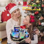 Christmas Village House Collectible Building Christmas Decor Estatua de la cabaña del Pueblo navideño Home Decoration Snow Globe Display Skating Pond Animated Theme Park with 8 Music (M)