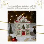 Spode Christmas Tree Miniature Village Figural Decoration, LED Lighted Holiday Village Set, Ceramic Holiday Decor - Timeless Dolomite Collectible for Indoor Display (Hotel)