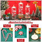 124 Pcs Christmas Vase Filler Pearls for Vase Filler Christmas Table Decor Floating Candles Centerpiece with 8 Floating Candles for Table Party Festival Decor, Not Included Clear Beads (Novel Style)