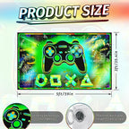 3'x5' Gaming Rug for Boys Room - Colorful 3D Printed Gamer Rug Gaming Decor for Boys Bedroom Green Gaming Area Rug Gaming Room Floor Mat Video Game Area Carpet for Kids Room & Dorm