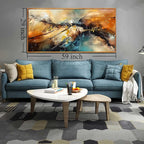 Abstract Art Wall Decor - Framed Wall Art For Living Room - Abstract Canvas Art Ready to Hang Size 29" x 59"