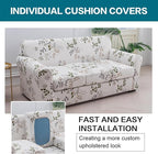 KRFOONN 4 Piece Printed Sofa Couch Cover for 3 Cushion Couches Stretch Sofa Slipcovers with 3 Separate Seat Cushion Covers Washable Furniture Protector with Elastic Bottom (Sofa, 50)