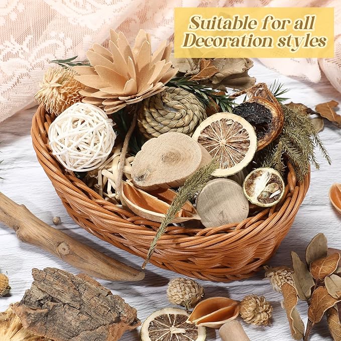 Nuanchu 2 Pack Decorative Balls Potpourri Bowl Filler Decor Natural Vase Bowl Filler Assorted Spherical Rattan Twigs Wicker Balls for Home Decor Centerpiece, No Scent(Green Series,Simple Style)