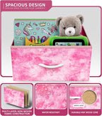 Sorbus Nightstand Storage Organizer Chest with 3 Drawers - Kids Girls, Boys Bedroom Furniture Chest for Clothes, Closet Organization - Steel Frame, Wood Top, Tie-dye Fabric Bin (3-Drawer, Pink)