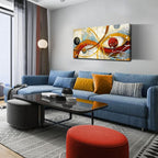 Large Abstract Yellow Canvas Wall Art for Living Room Bedroom Home Office Modern Wall Decor Line Geometric Abstract Picture Framed Canvas Prints Size 20x40