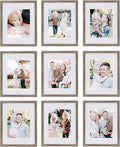 Sheffield Home 9 Piece Gallery Wall Frame Set, 11x14 Inch, Natural