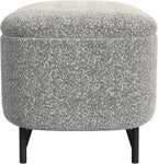 HomePop Ellipse Modern Storage Bench with Metal Legs |Homepop Home Décor|Bench with Storage for Living Room & Bedroom - Gray