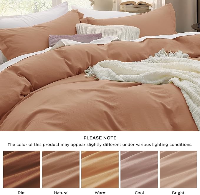 Bedsure Taupe California King Duvet Cover - Prewashed Cotton-Like Polyester Extra Soft Bedding Set, Includes 1 Cal King Duvet Cover 104x98 Inches with Zipper Closure & 2 Pillow Shams, No Comforter