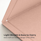 Bulletin Board, 36 x 24 inches Felt Board - Decorative Pin Board, Cork Board Alternative for Wall, 3' x 2' Foldable Self-Adhesive Vision Board Prayer Board with 20 Pushpins - Mauvey Pink