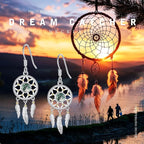 Dream Catcher Earrings for Women 925 Sterling Silver Western Earrings Dream Catcher Dangle Cowgirl Earrings Bohe Jewelry Gifts for Women