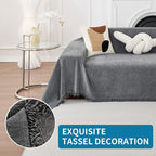 HAOMAIJIA Non Slip Couch Cover Sofa Covers for 3 Cushion Couch Washable sectional Couch Covers for Dogs pet Furniture Protector Couch Cover Blanket for Living Room (Grey, 71"x150")