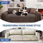 Couch Cover for Dogs, 78"x134", Sofa Covers for 3 Cushion Couch, Washable Couch Covers for Sectional Sofa, Pet Sofa Slipcovers for Living Room, Couch Cover Blanket, Coffee