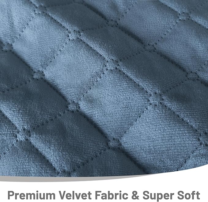 Recliner Sofa Covers 100% Waterproof Velvet L Shape Recliner Couch Covers for Sofa Pets Washable Anti Slip Recliner Slipcovers with Pockets (5 Seat Sofa, Dark Blue)