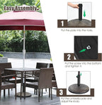 Tangkula 22 LBS Patio Umbrella Base, Round Outdoor Umbrella Stand W/Adjustable Knob, Rattan Pattern, All-Weather Umbrella Base Holder for Poolside, Yard, Street
