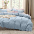Bedsure Celestial Blue Duvet Cover Queen Size - 3 Pieces Prewashed Extra Soft Bedding Set, Includes 1 Duvet Cover 90x90 Inches with Zipper Closure & 2 Pillow Shams, Comforter Not Included