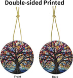 Tree of Life Ornament Christmas Decoration Christmas Tree Ornaments Gift Round Ceramic Bauble Present Holiday Keepsake