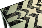 Nikki Side Table – Modern Luxury Mosaic Stone Top with Bright Brass Base, Commercial Grade Quality End Table - 20" H x 20" L x 20" W