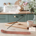 Hosley Antique Copper Aluminium Incense Holders. 9.5-Inch-Long Holder, Rich Antique Copper Finish Adding Rustic Charm to Any Room, Perfect for Home Ambiance and Décor
