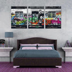 Novatique Banksy Wall Art Street Graffiti Wall Art Abstract Graffiti Painting Art Modern Pop Picture Canvas Print Framed Classic Street Painting for Living Room Home Decor, 20”x 28”x 3Pcs