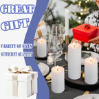 72 Pack White Pillar Candles Bulk Set, 2x3 2x6 2x8 Inch - 24 Each Size, Dripless Smokeless Clean Burning for Wedding Centerpieces, Home Decor, Church, Romantic Ambiance！