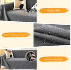 Deep Dream Cat-Scratch Resistant Couch Cover, Waterproof Sofa Cover for 2 Cushion Couch Washable, Pet Friendly Couch Protectors Anti Slip Thickened Slipcovers for Dogs Pets, 71" x 102", Dark Grey