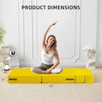 FILUXE Convertible Folding Sofa Bed-Sleeper Chair with Pillow, Modern Linen Fabric Floor Futon Couch, Foldable Mattress for Living Room/Dorm/Guest Use/Home Office/Apartment,Single Size,Yellow