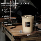 HomeLights Scented Candles, Big 33.3 oz for Home, Natural Soy Aromatherapy Candles, Smokeless Long Lasting 130 hrs with 3 Cotton Wicks, Candles Gifts for Women & Men, Whipped Vanilla Cake