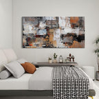 Wall Art for Living Room - Abstract Canvas Wall Decor, Modern Minimalist Painting in Black and White - Framed pictures for Bedroom, Office Artwork, Brown Bedroom Wall Decor Above Bed 29×58IN