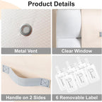 Comforter Storage Bag - 130L Large Capacity Blanket Storage Bags 3-Layer Ultra Space Saving Self Compression Organizer, Washable Compression Bags for Storage Comforter Blanket, 6-Pack, Beige