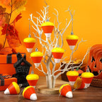 JULMELON 24Pcs Halloween Hanging Ornaments Candy Corn Decorations Halloween Tree Decoration Candy Corn Ornaments for Home Party Decor