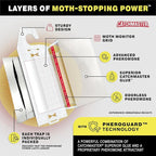 Catchmaster Clothing Moth Traps with Premium Extra Strength Odorless Pheromone Technology – XL Hardwood Design, Extra-Strength Glue – Traps & Targets Casemaking and Webbing Moths - 6-Pack