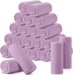 Shimeyao 24 Packs Fleece Throw Blanket Soft Warm Lightweight Fleece Blanket Cozy Throw Bulk for Bed Couch Sofa Home Office Wedding Gifts Suitable for Seasons, 50 x 60 Inches(Purple)