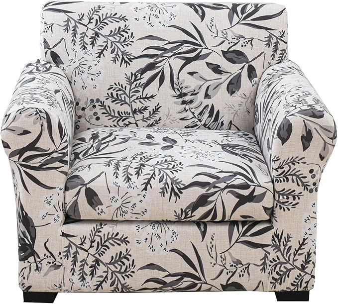 KRFOONN 2 Piece Chair Covers Printed Sofa Covers Couch Covers Washable Armchair Sofa Couch Slipcover Furniture Protector with Elastic Bottom for Living Room (Armchair, Color34), Small