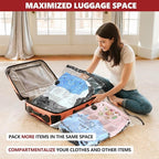 SUOCO Travel Vacuum Bags with Portable Electric Pump, 18 Combo (6L/6M/6S) Compression Packing Seal Cubes for Clothing Suitcase Luggage Organizer, Space Saver Clothes Storage Bags