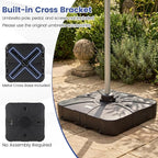 Giantex 375 lbs Cantilever Umbrella Base, Sand & Water Fillable HDPE Patio Offset Umbrella Stand with 4 Rollers, Built-in Cross Base, for 8–12 ft Umbrellas