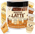 Positive Latte Jar – Christmas Gifts for Women, Teens, Emotional Support Lattes, Cute Coffee Gifts for Coffee Lovers, Women, Birthday Gift, Funny Stoking Stuffers for Girlfriend, Mom, Friends, Coworkers, Teachers
