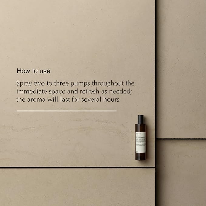 Aesop Olous Aromatique Luxury Room Spray | Fresh, Woody, Citrus Aroma lasts for Several Hours | 3.4 oz / 100mL