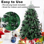 Black 1.6" Small Christmas Balls Christmas Tree Decoration Ornaments Shatterproof Hanging Balls for Birthday Halloween Holiday Wedding Decorations Set of 12pcs