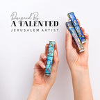 SURI Mezuzah for Door with Printed Scroll Inside | 4" Modern Mezuzah Case (Silver Yellow)