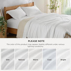 Bedsure 100% Rayon Derived from Bamboo Duvet Cover King Size - Lightweight Silky Cooling Comforter Cover Set for Hot Sleepers, Breathable & Moisture-Wicking Bedding Set, White