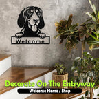 LACEEZEN Metal Dog Wall Art Home Decor Minimalist Hanging Appearance Dog Black Wall Sculptures Room & Living Room Front Entry Door Wall Garden Balcony 9.8"x 9.8"