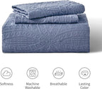 Love's cabin Oversized King Size Quilt Bedding Set Bluish Grey Bedspreads - Oversized King Lightweight Bedspread Comforter - Coin Pattern Coverlet for All Season - 3 Pieces (1 Quilt, 2 Pillow Shams)