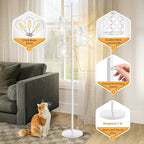 【Upgraded】72" Tall Dimmable Floor Lamp, Modern Standing Lamp with Elegant Metal Cages, Industrial Tree Floor Lamps for Living Room, Bedroom, Study Room, Office (3 x 800LM LED Bulbs Included) - White