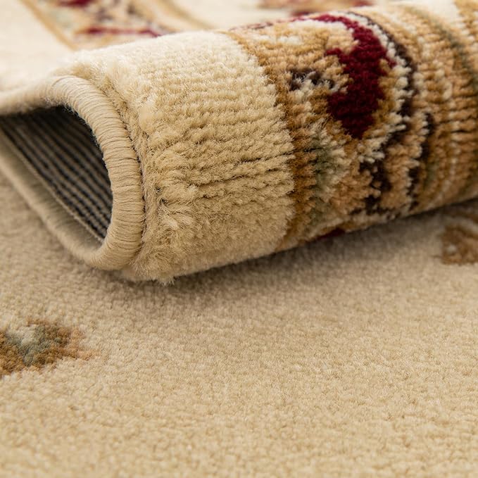 Rugs.com Chateau Collection Rug – 3' x 19' 8 Runner Cream Medium Rug Perfect for Hallways, Entryways