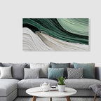 Art 30x60 inch Hand Painted Green and White Textured Oil Paintings Large Modern Abstract Canvas Art Home Wall Decoration