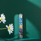 Matashi Hand Painted Multi Color Enamel 6 inch Mezuzah Embellished with Hebrew Shin Home Door Wall Decor Home Décor Jewish Holiday Housewarming Present House Blessing Gift for Holiday Festival
