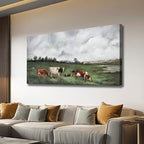 Belmrxne Large Nature Wall Art Green and Grey Wall Decor Landscape Canvas Painting Animal Artwork modern Wall Painting for Living Room Bedroom Office 29x58 Inches