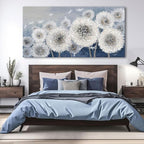 Pogusmavi Wall Decor Living Room - Wall-Art for Living Room, Canvas Art/Pictures for Bedroom | Blue Dandelion 24x48 inches Large Wall Art