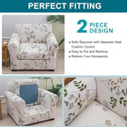 KRFOONN 2 Piece Couch Chair Cover Printed Sofa Covers Couch Covers Stretch Armchair Sofa Couch Slipcovers Furniture Protector with Elastic Bottom for Living Room (Armchair, 50)