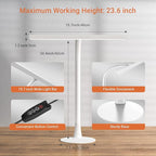LED Desk Lamp for Home Office, 360° Flexible Gooseneck Desk Light with 3 Color Modes & 10 Brightness, Eye-Caring Adjustable Task Light for for Piano, Computer, Workbench, 10W, 1000LM (White)